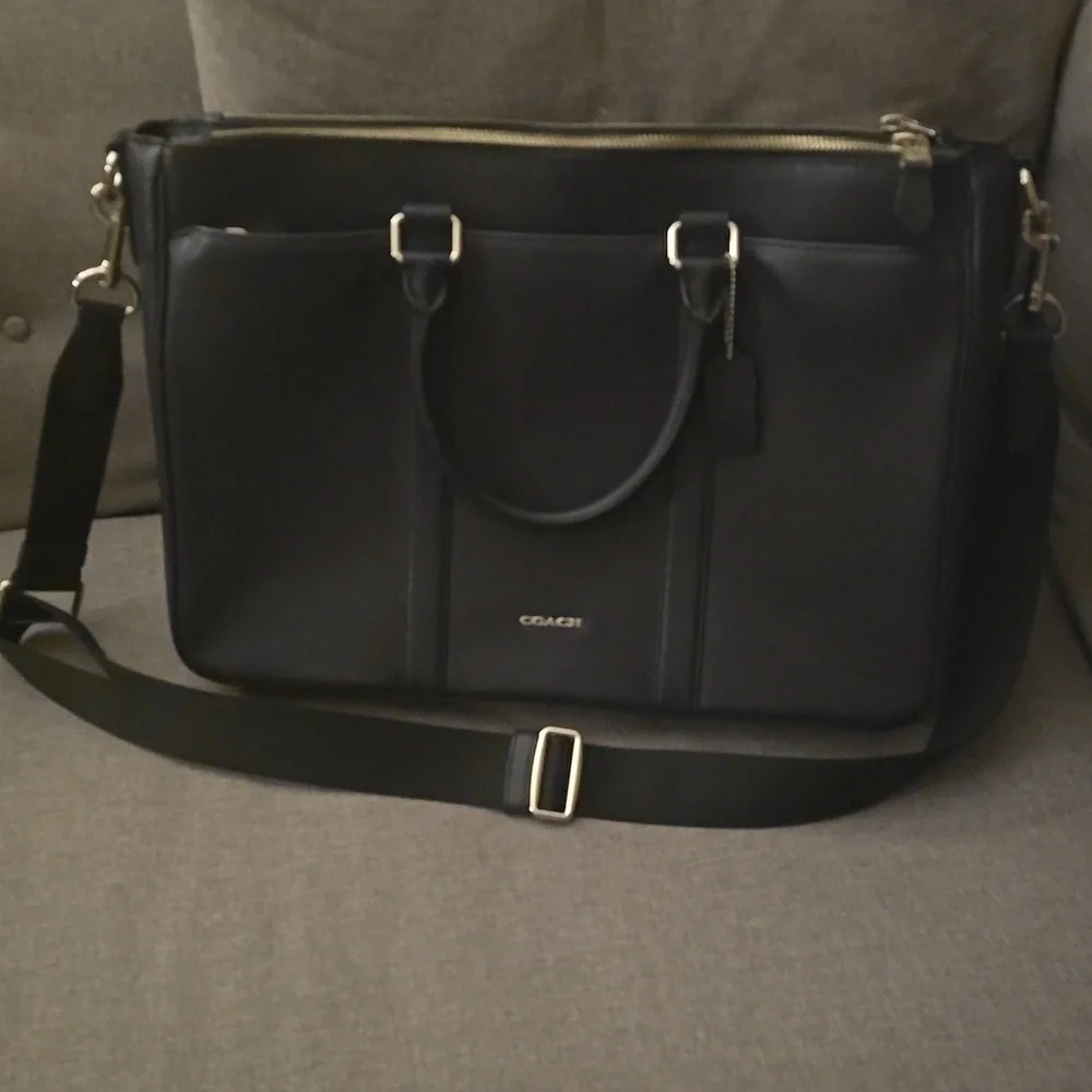 Coach‎ Navy Blue Unisex Women's Men's Leather Bag